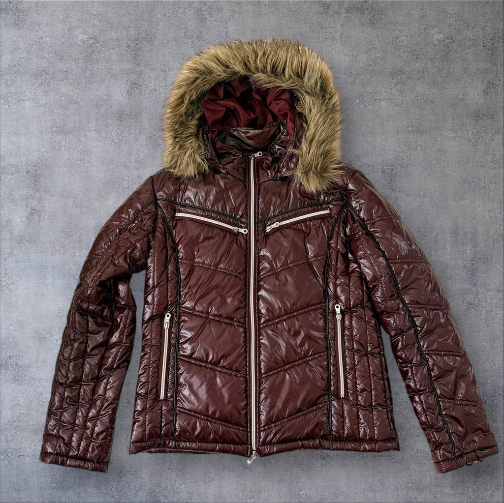 Cherry Semantic Design Fur Puffer