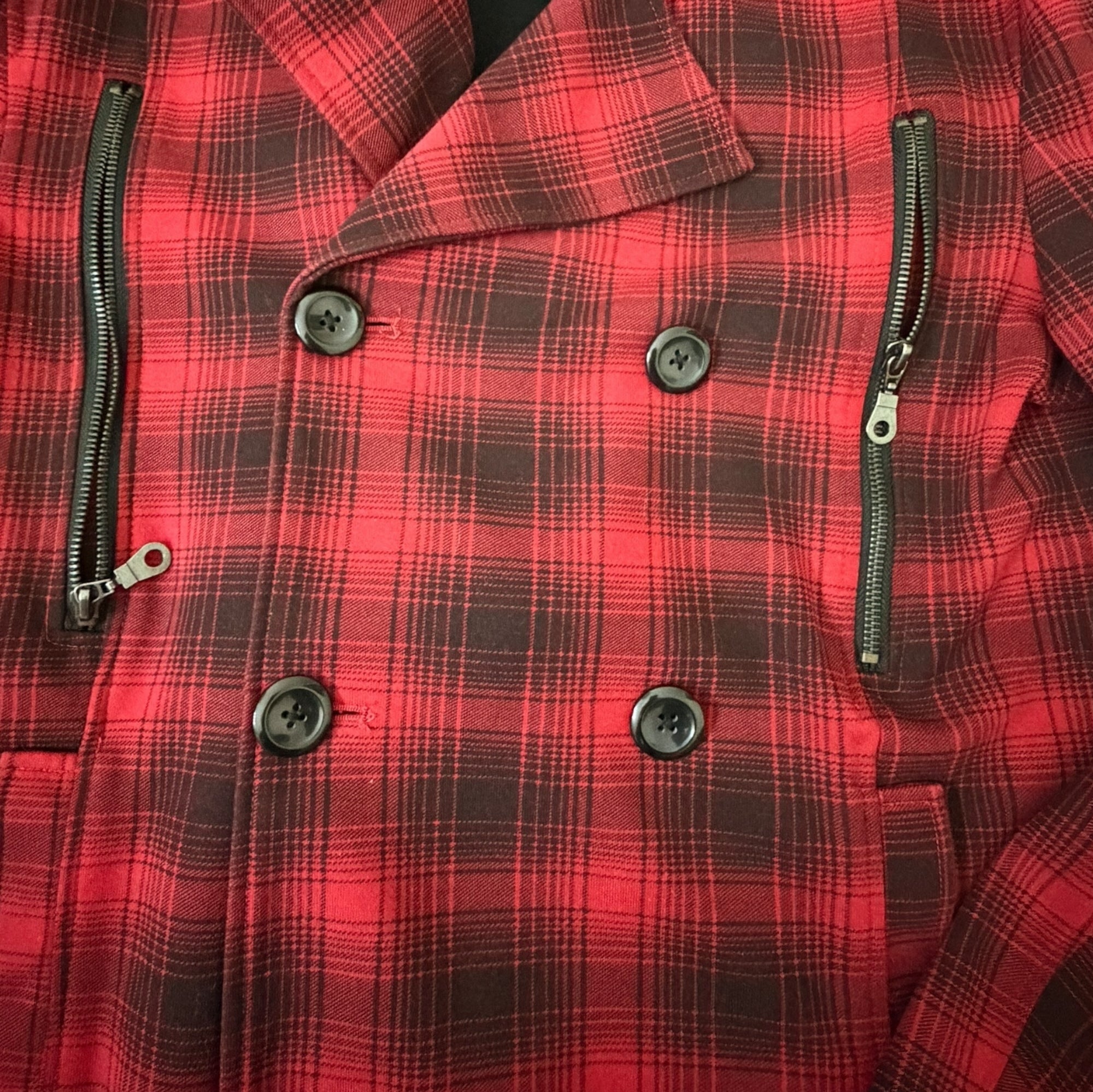 Semantic Design Red Check Jacket