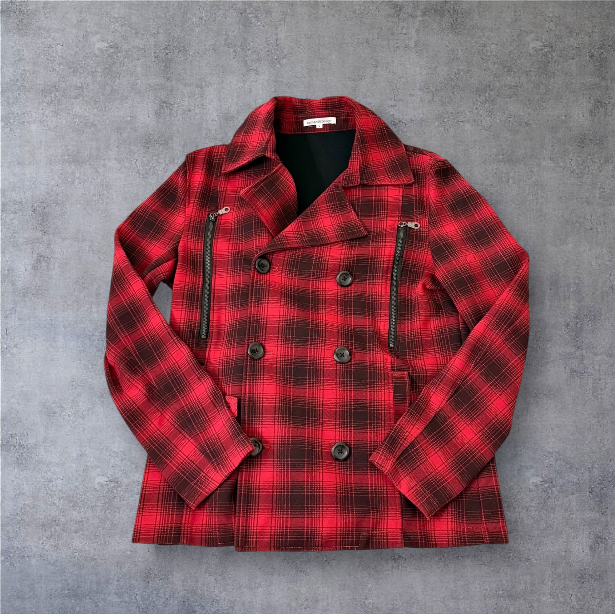 Semantic Design Red Check Jacket